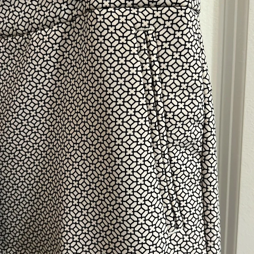 Adrianna Papell NEW mid-rise tailor taper Y2K 90’s trouser White Black Sz 6